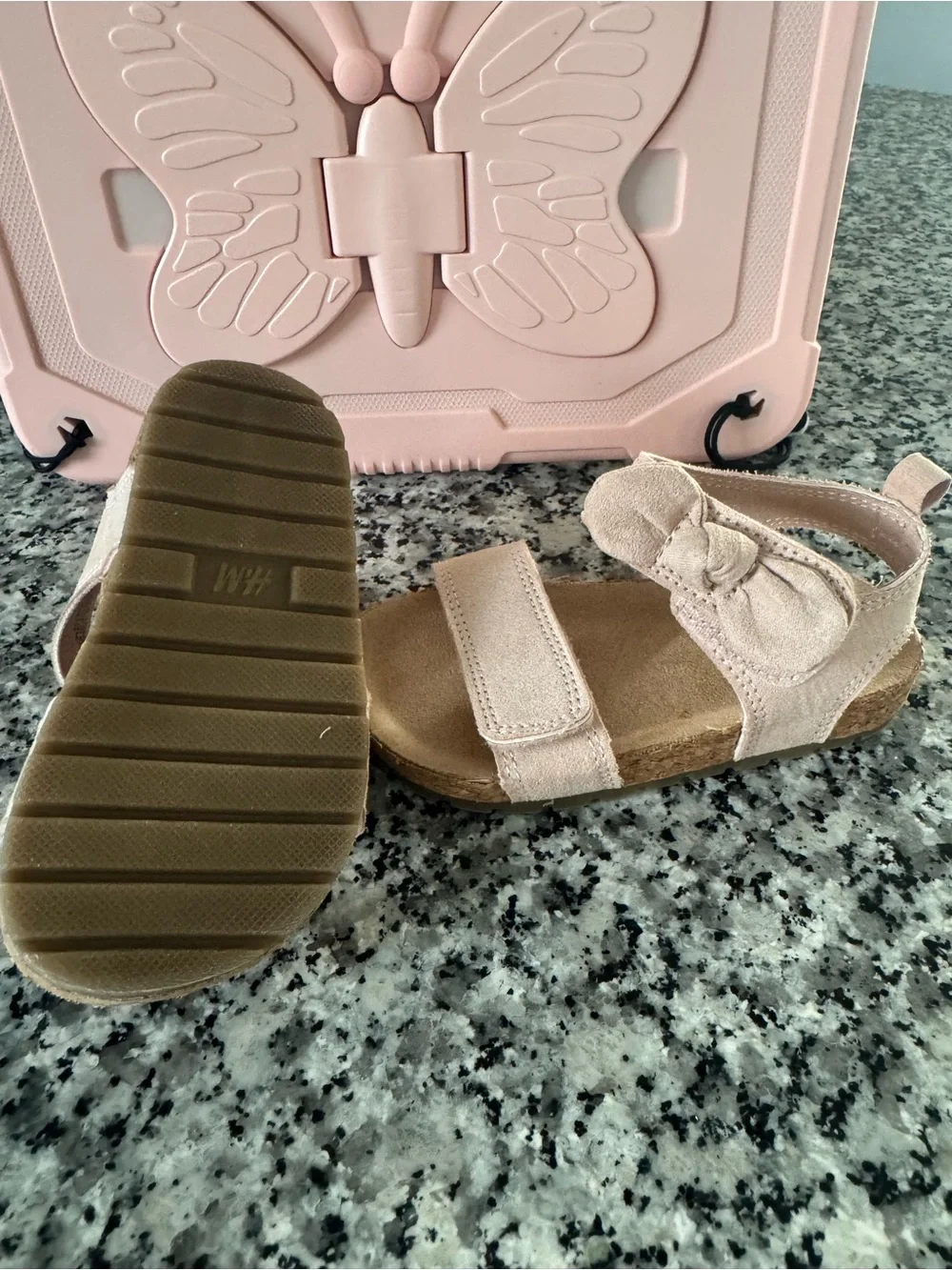 H&M Pink Toddler Bow Strap Sandals